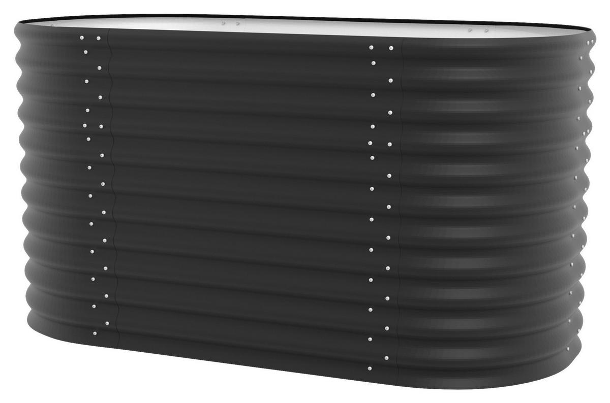 Hochbeet Vita 82,1x85,8x162,1 Oval, Schwarz - Schwarz, Basics, Metall (82,1/85,8/162,1cm)