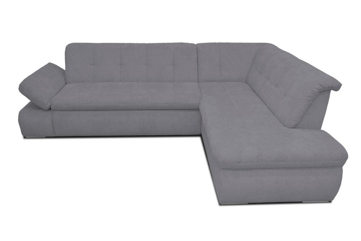 Ecksofa mit Armteilverstellung Moric Dunkelgrau Mikrofaser - Chromfarben/Dunkelgrau, KONVENTIONELL, Textil (273/216cm) - MID.YOU