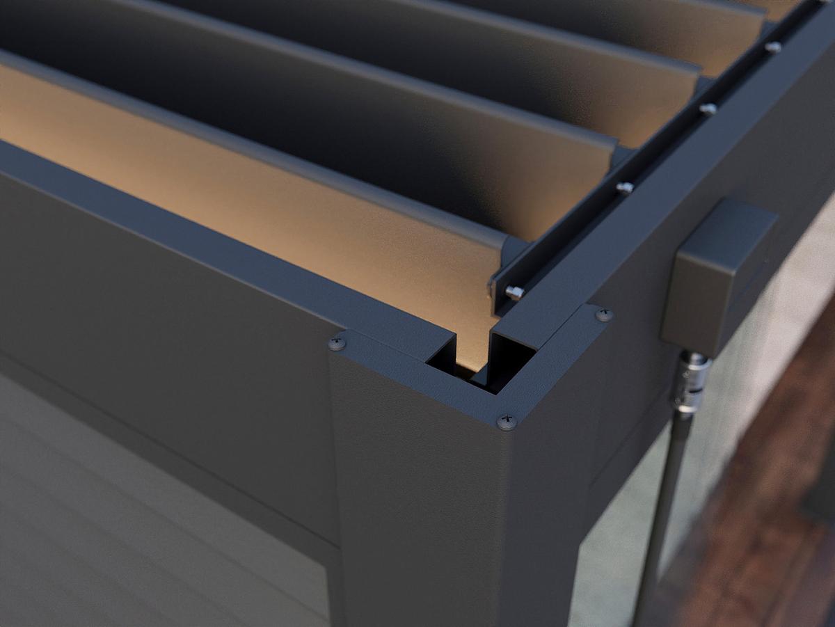 Pergola 360x400 Cm Wetterbeständig, Graphitfarben - Graphitfarben, Basics, Metall (360/400/255cm)