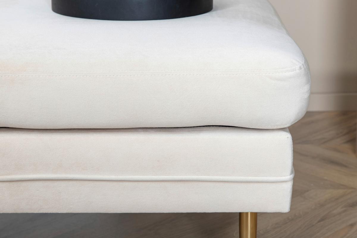 Hocker Boom - Beige/Goldfarben, Design, Kunststoff/Textil (90/49/70cm) - Livetastic