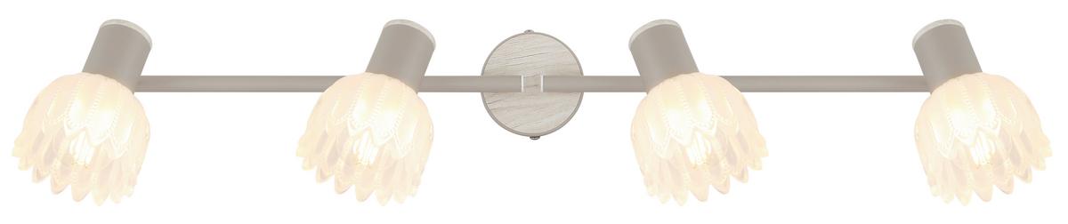 Strahler Exkl. 4xe14, 40w - Sandfarben, KONVENTIONELL, Glas/Metall (70/9/15,5cm) - Globo