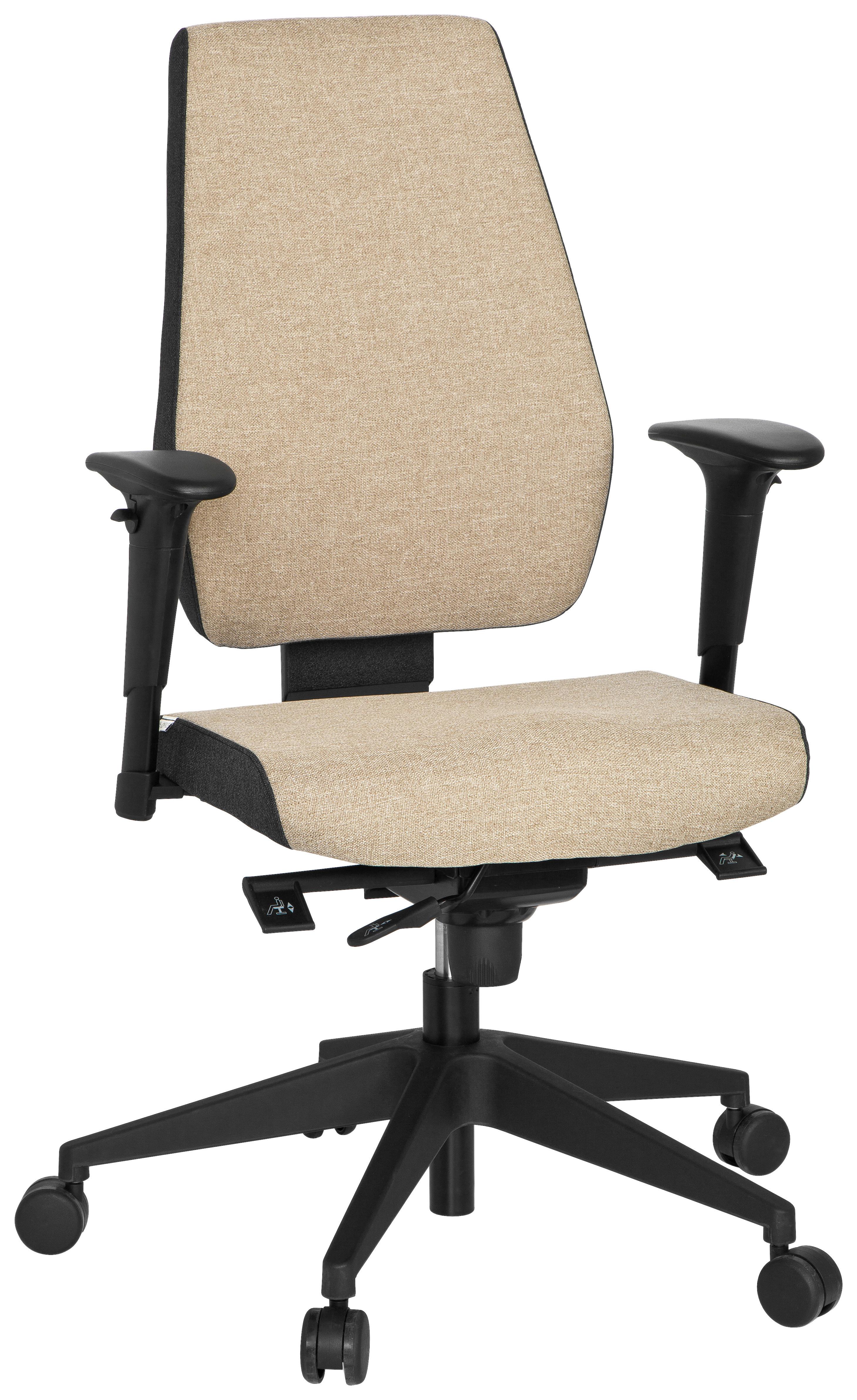 Drehstuhl Pro-Tec 500 Beige - Dunkelgrau/Beige, MODERN, Kunststoff/Textil (56/123/47cm) - MID.YOU