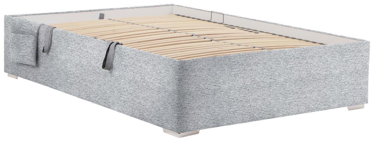 Postel Remi s bočnicemi 140x200, potah tmavě šedý - tmavě šedá/barvy chromu, Konvenční, dřevo/textil (140/200cm)