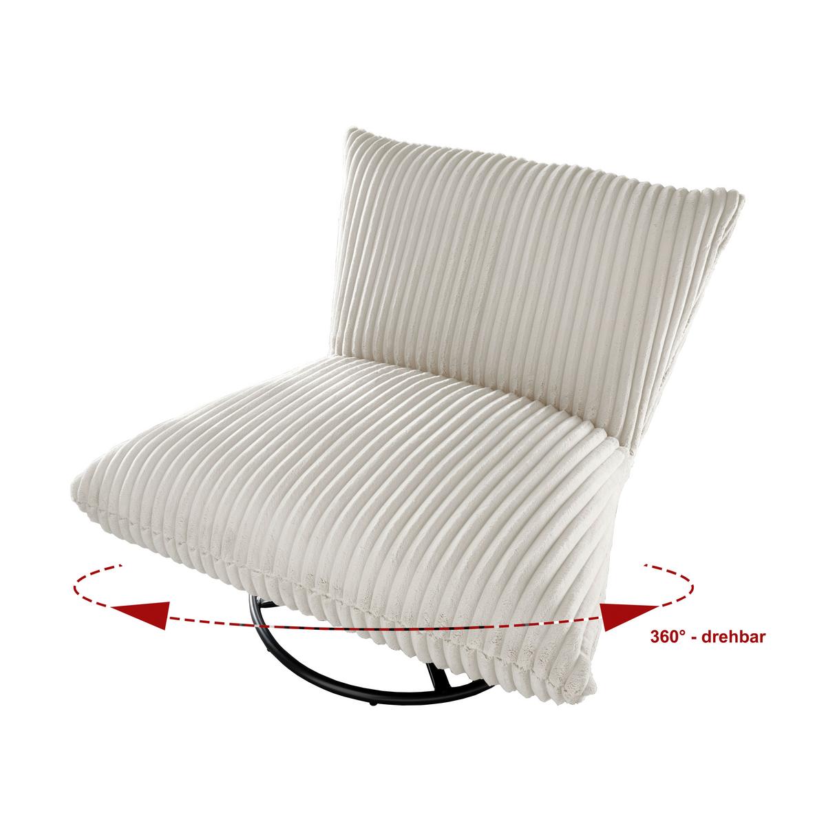 Relaxsessel Cremona Weiß B: 100 Cm - Schwarz/Weiß, Design, Textil (100/78/96cm) - Livetastic