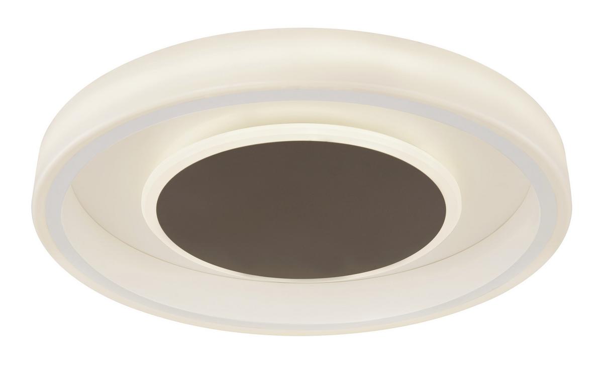 LED-Deckenleuchte Goffi Ø 50 cm mit Farbtemperaturwechsler - Opal/Braun, KONVENTIONELL, Kunststoff/Metall (50/9cm) - Globo