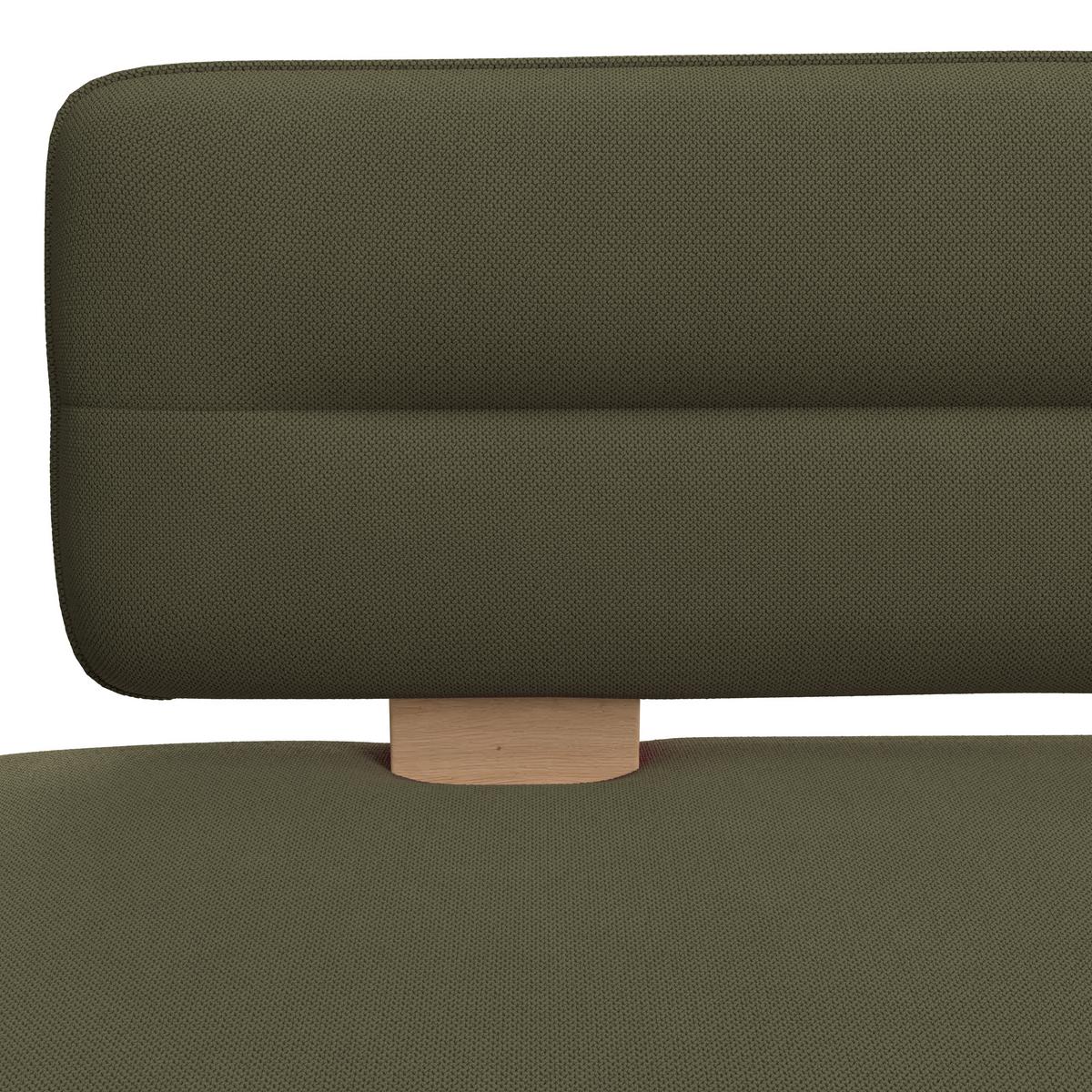 Sitzbank  Beluna II Webstoff grün, B: 120cm - Eichefarben/Schwarz, KONVENTIONELL, Holzwerkstoff/Textil (120/87/67cm) - James Wood