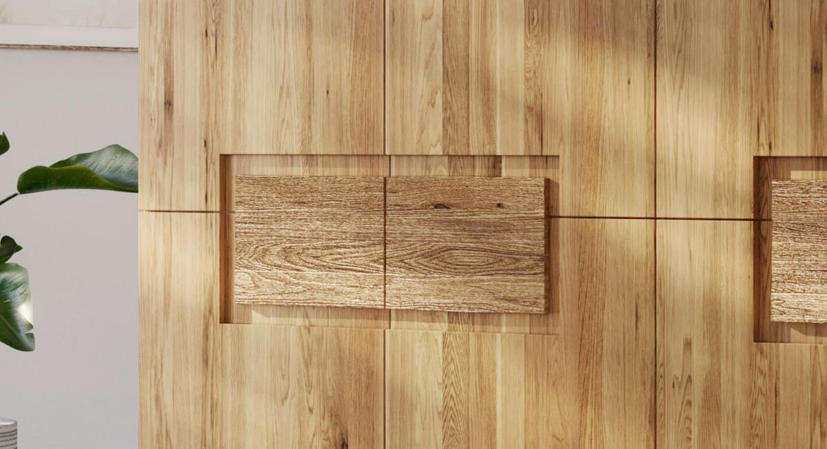 Drehtürenschrank Emilia, Eichefarben B: 152 Cm - Eichefarben, MODERN, Holz (152/223/62cm) - MID.YOU