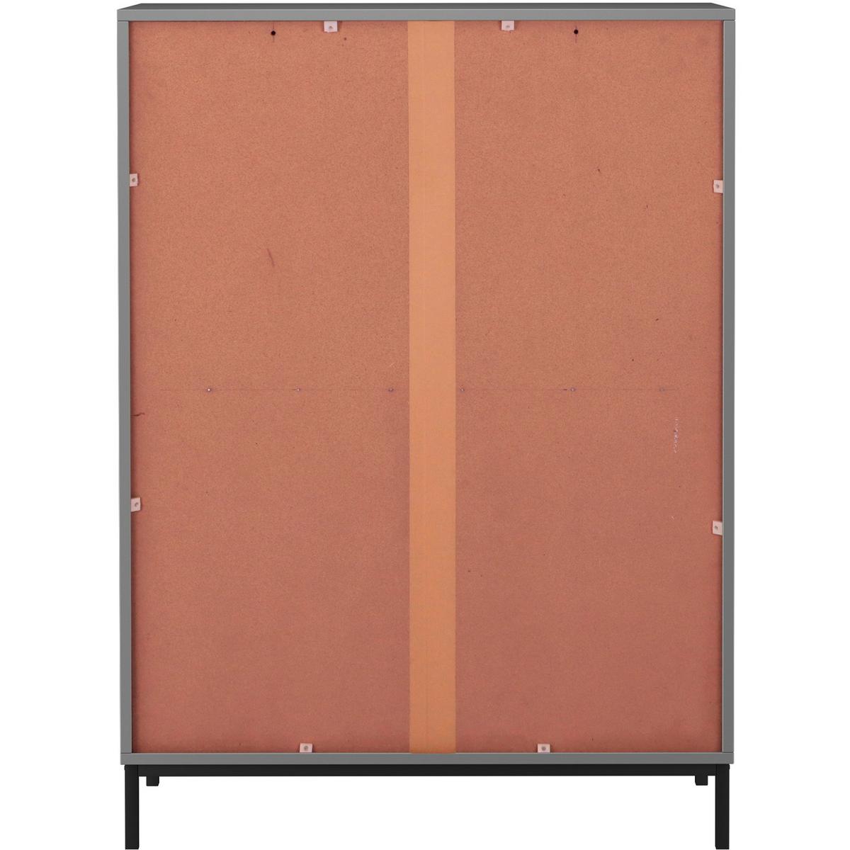 Garderobenschrank Celine Grau B: 80 cm - Schwarz/Grau, Design, Holzwerkstoff (80/110/35cm) - MID.YOU