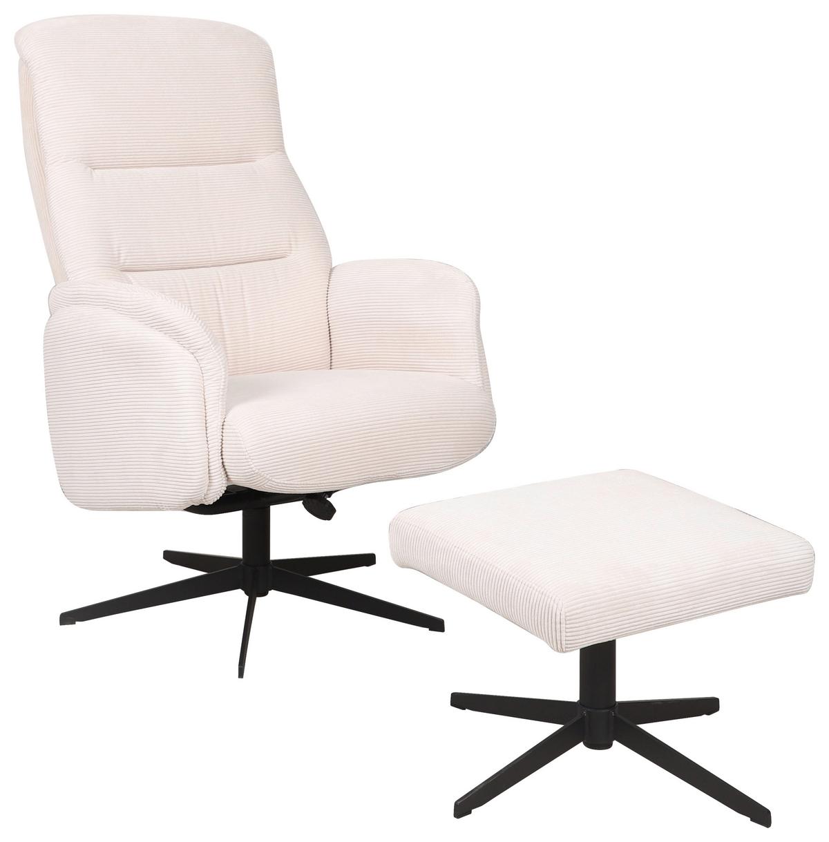 Relaxsessel Star - Beige/Schwarz, MODERN, Textil/Metall (72/105/114cm)