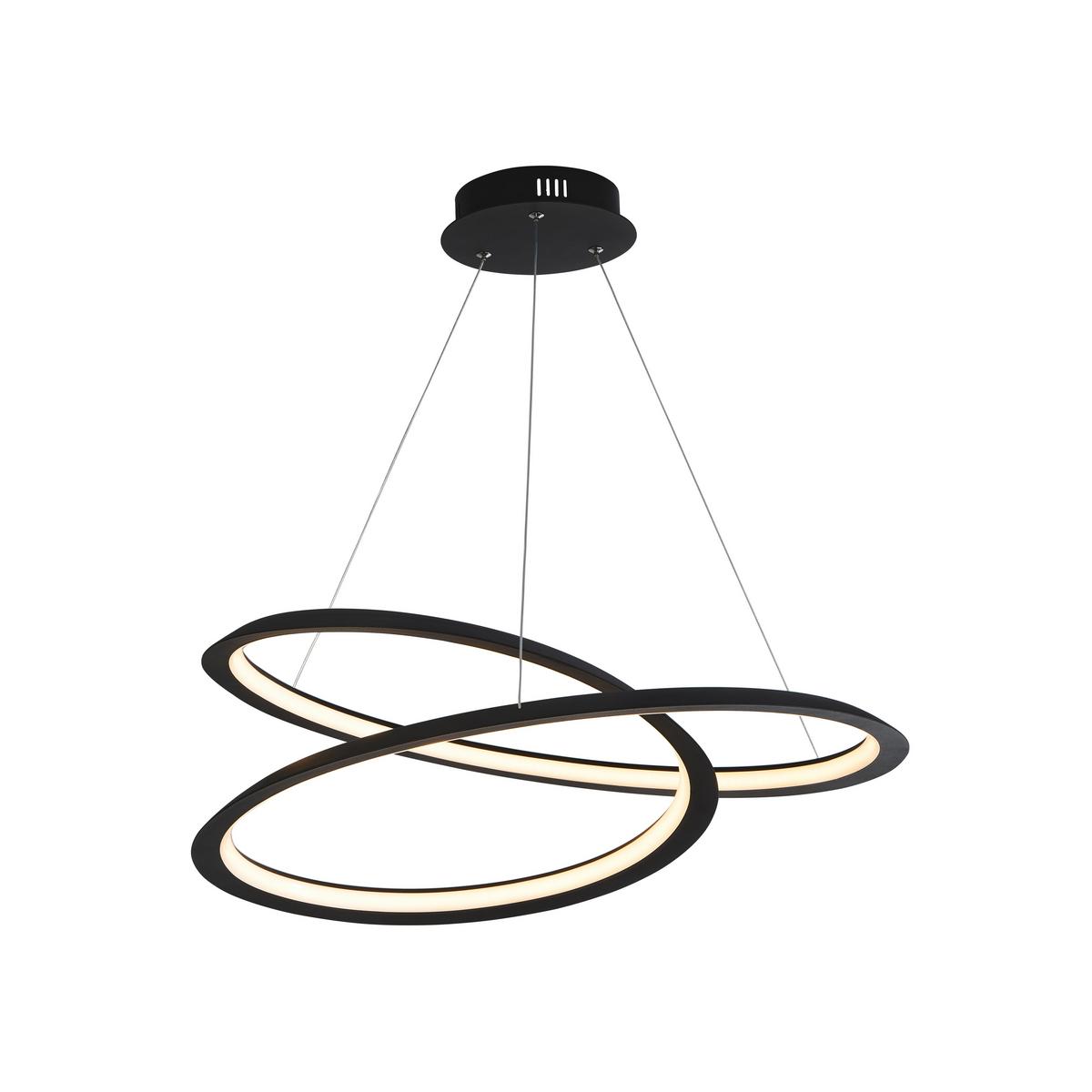 LED-Hängeleuchte 51871-1bk - Schwarz, Design, Kunststoff/Metall (60/19/61cm)