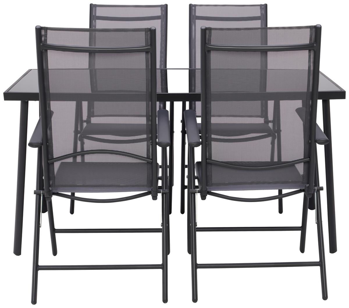 Gartensessel Klappbar Anja Aluminium, Textilene - Anthrazit, MODERN, Textil/Metall (56/106/66cm) - Ondega