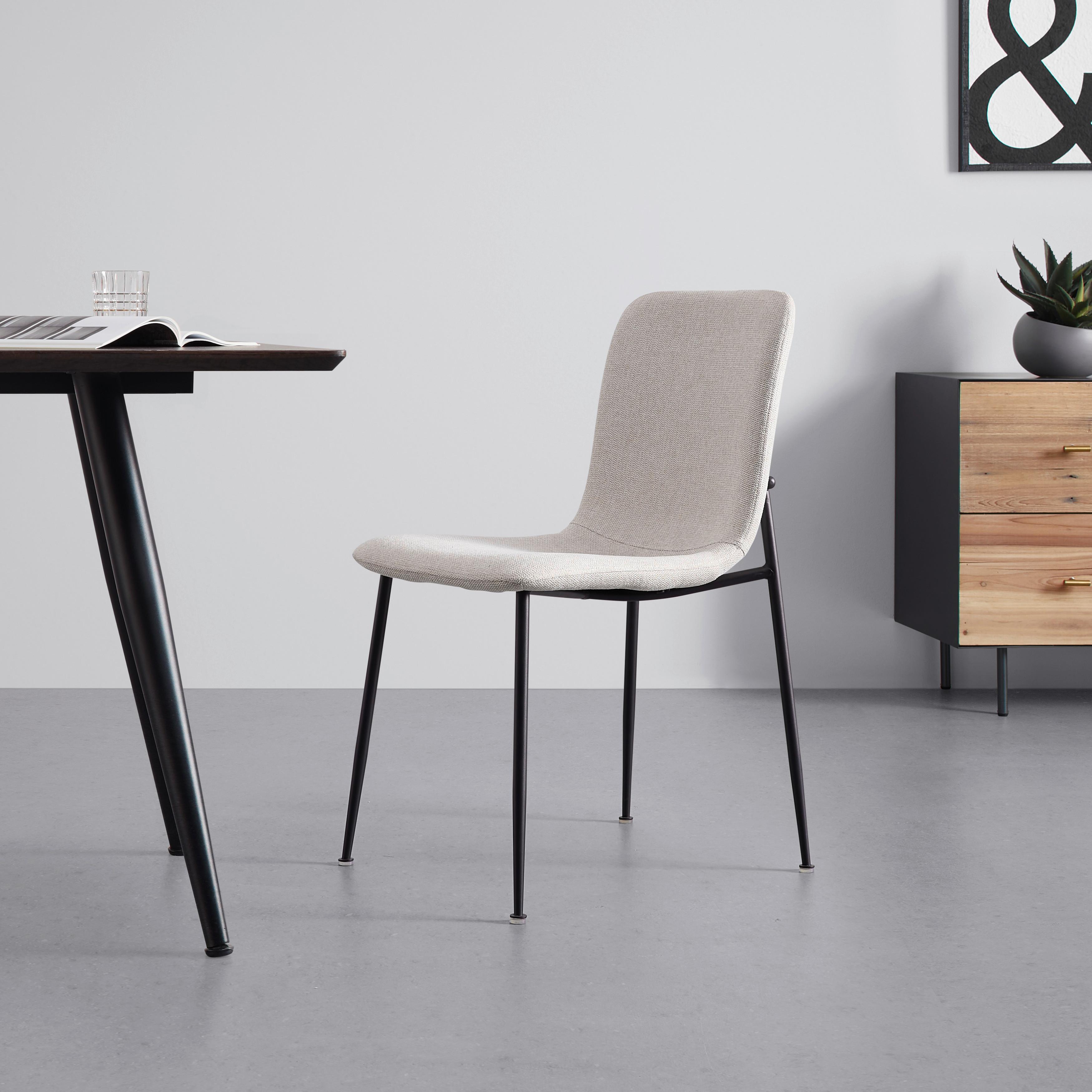 Jedálenská stolička NELE béžová - čierna/béžová, Modern, kov/drevo (43/83/56cm) - P & B