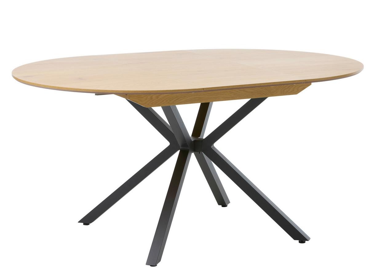 Esstisch Cesura Eichefarben, L: 120 Cm - Eichefarben/Schwarz, MODERN, Holzwerkstoff/Metall (120/120/75cm) - Livetastic