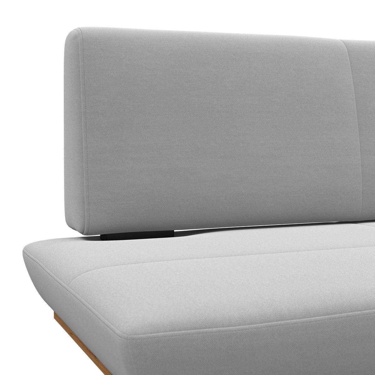 Sitzbank Tristan Webstoff hellgrau, B: 130cm - Hellgrau/Schwarz, MODERN, Holz/Textil (130/48/90cm) - James Wood