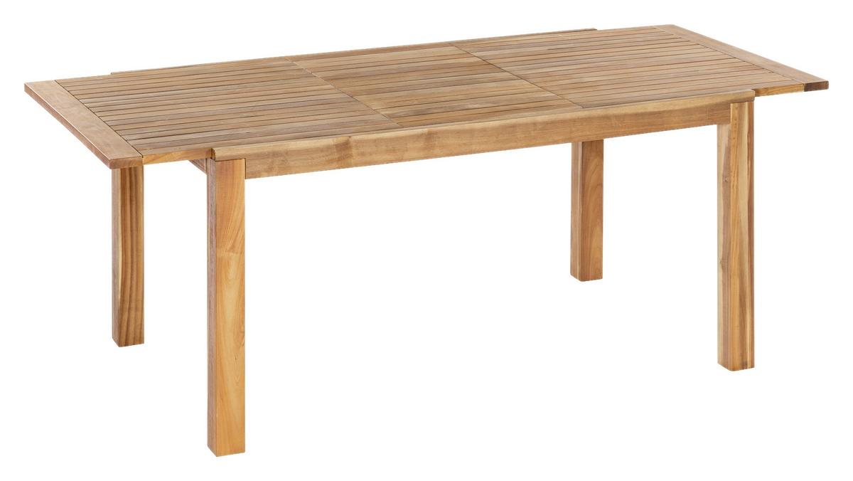 Gartentisch ausziehbar Paraiba Echtholz L: 150 cm - Akaziefarben, ROMANTIK / LANDHAUS, Holz (150/74,5/90cm) - Gardenson