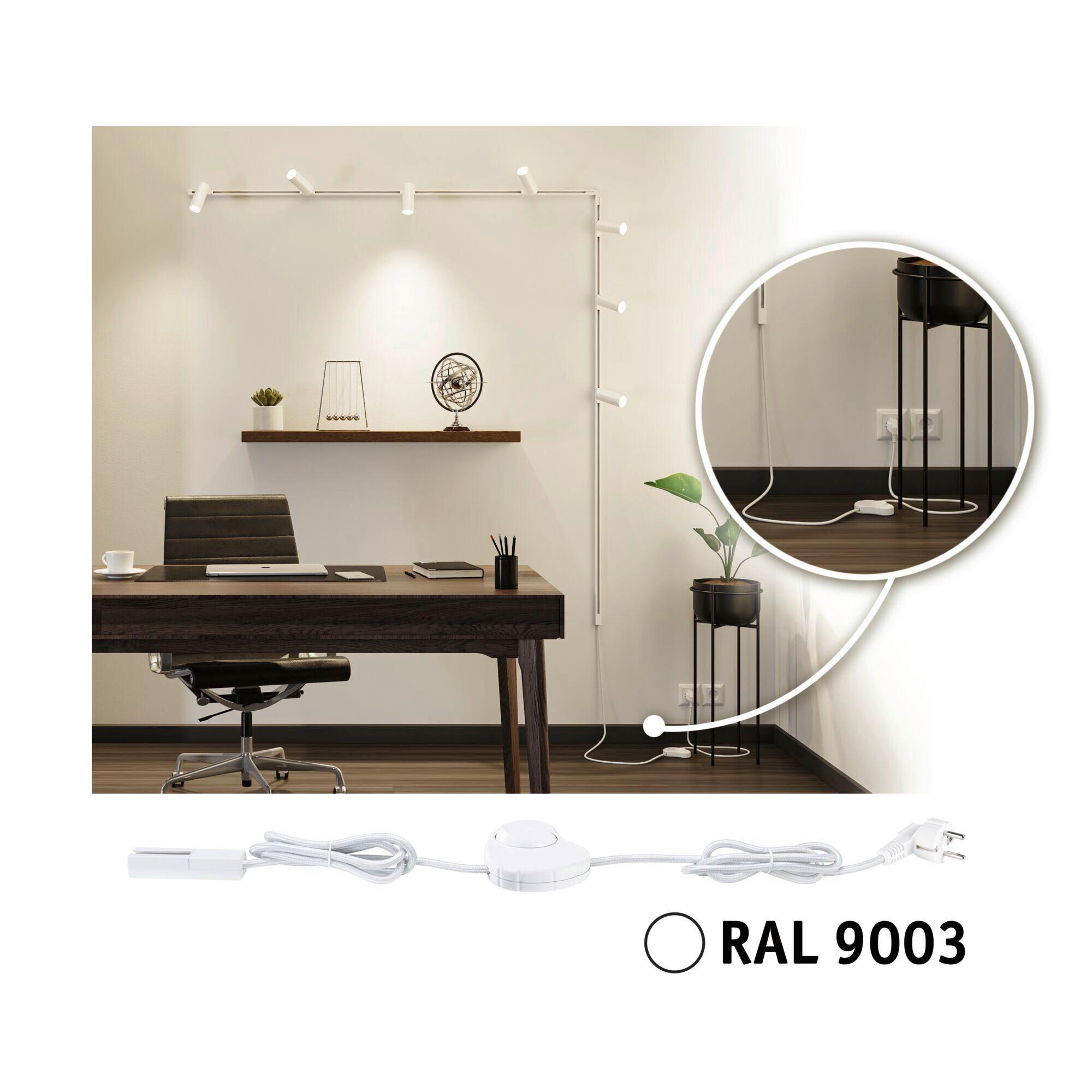 Schinenensystem-Einspeiser 95659 Urail Einsp./Schalter Sw - Weiß, Basics, Kunststoff (200/1,8/1,8cm) - Paulmann