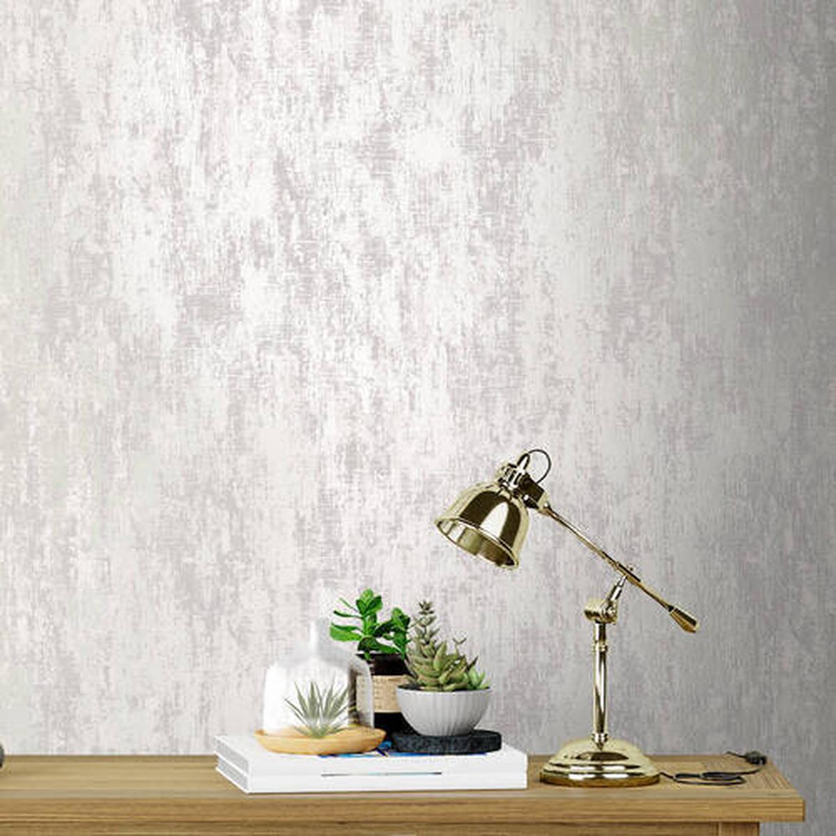 Vliestapete Whinfell Moonbeam - Grau, Basics, Papier/Kunststoff (52/1000cm)