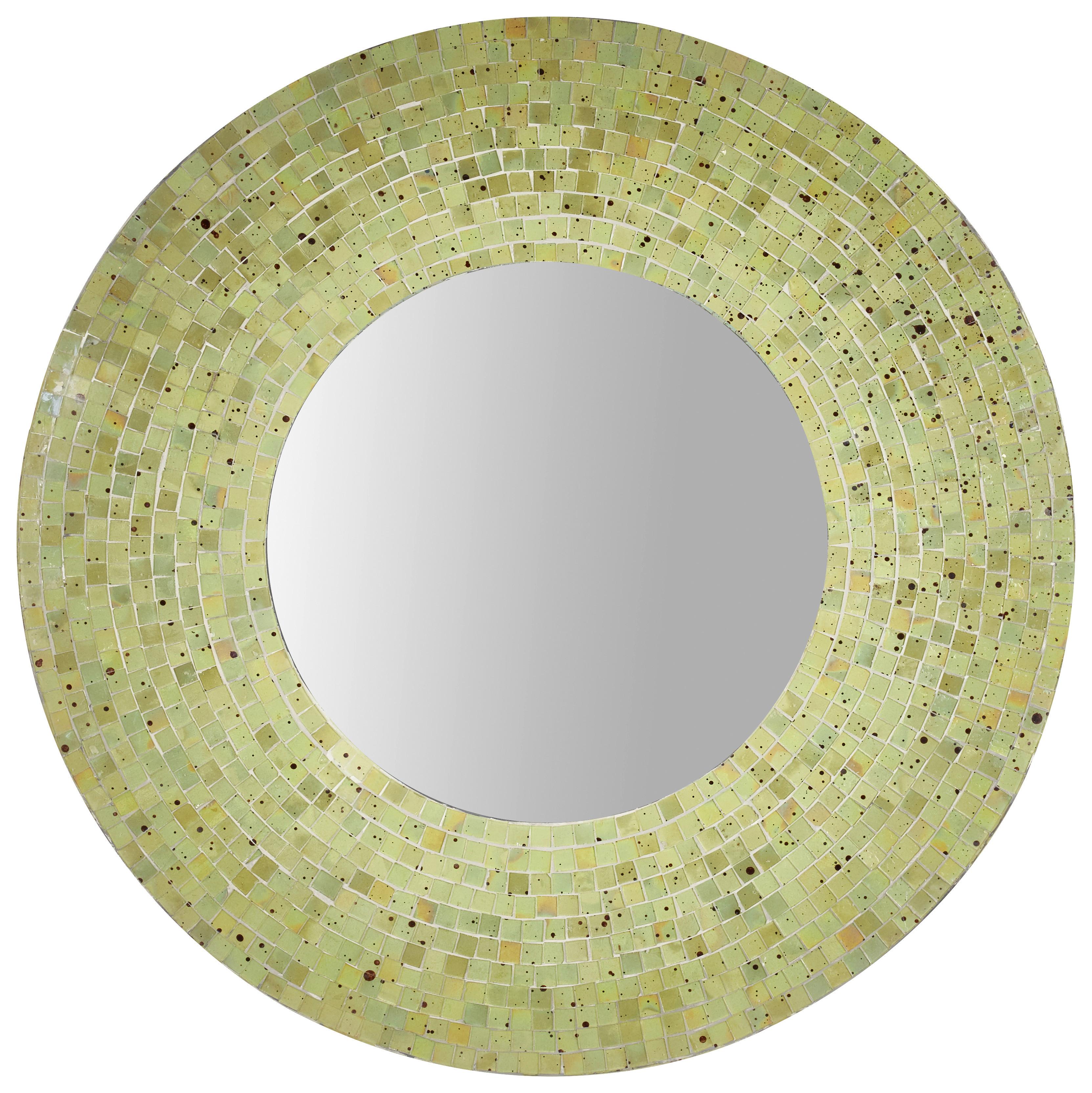 Wandspiegel Rund 76 cm Mosaikrahmen Gelb - Gelb, MODERN, Glas/Holzwerkstoff (76/10cm)