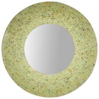 Wandspiegel Rund 76 Cm Mosaikrahmen Gelb - Gelb, MODERN, Glas/Holzwerkstoff (76/10cm)