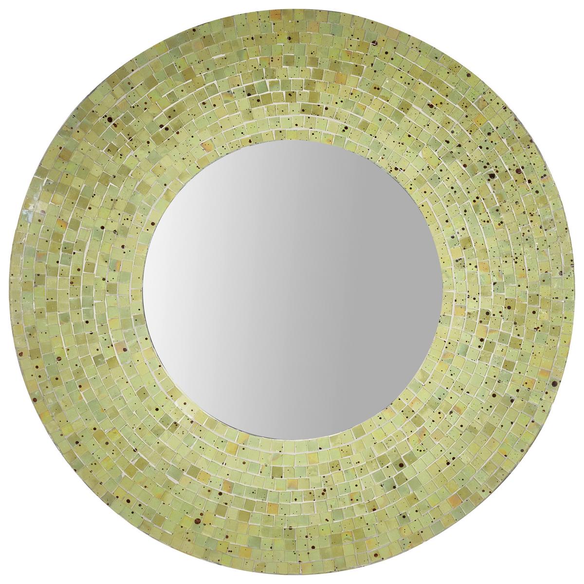 Wandspiegel Rund 76 Cm Mosaikrahmen Gelb - Gelb, MODERN, Glas/Holzwerkstoff (76/10cm)