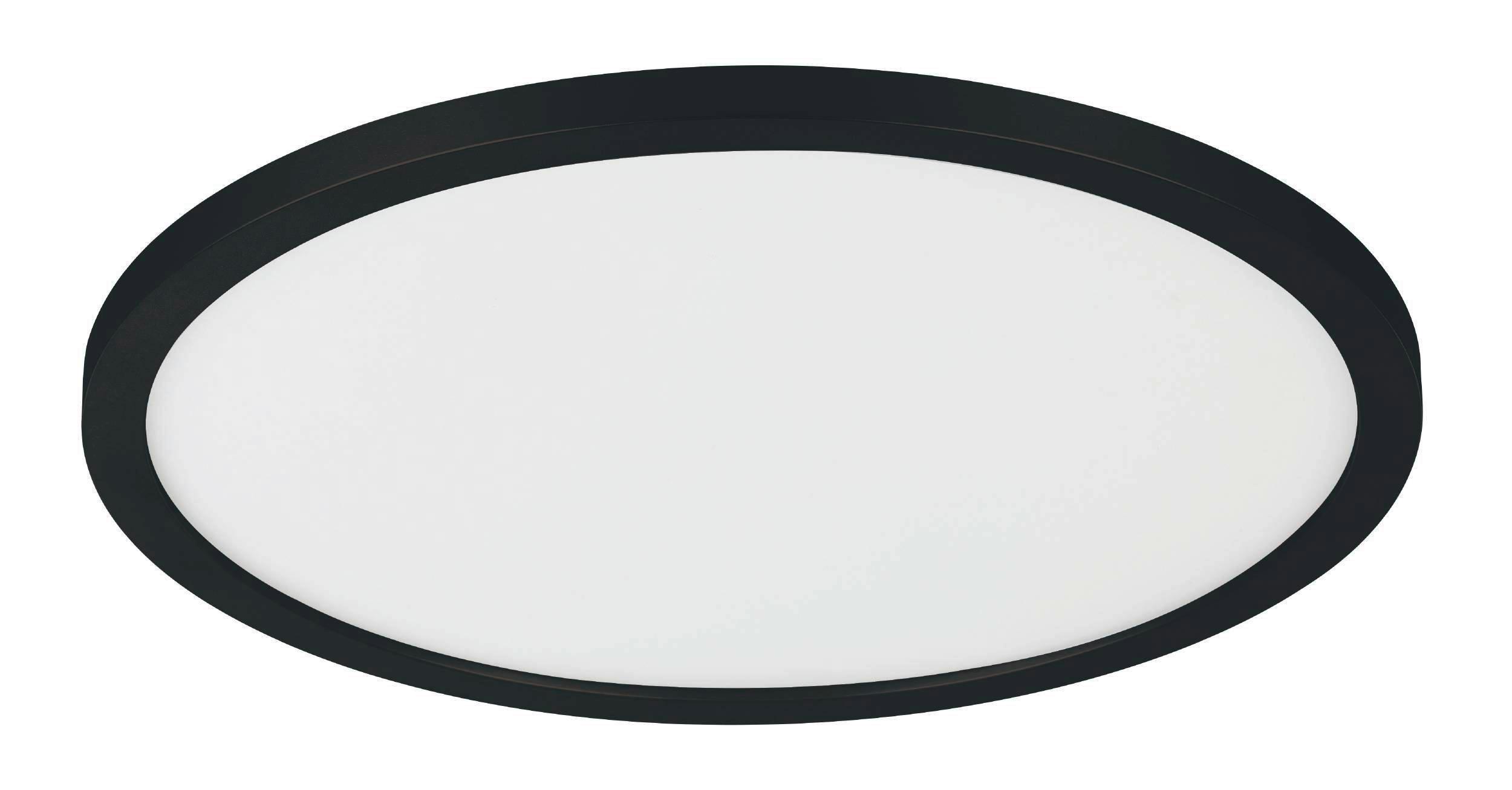 LED-Deckenleuchte Campaspero Ø 29,5 cm mit Fernbedienung - Schwarz/Weiß, Basics, Kunststoff (29,5/2,5cm)