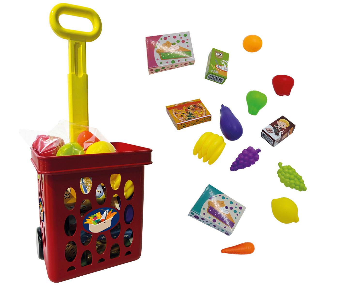 Kindereinkaufswagen Einkauftrolley - Gelb/Rot, Basics, Kunststoff (36/19/15cm)