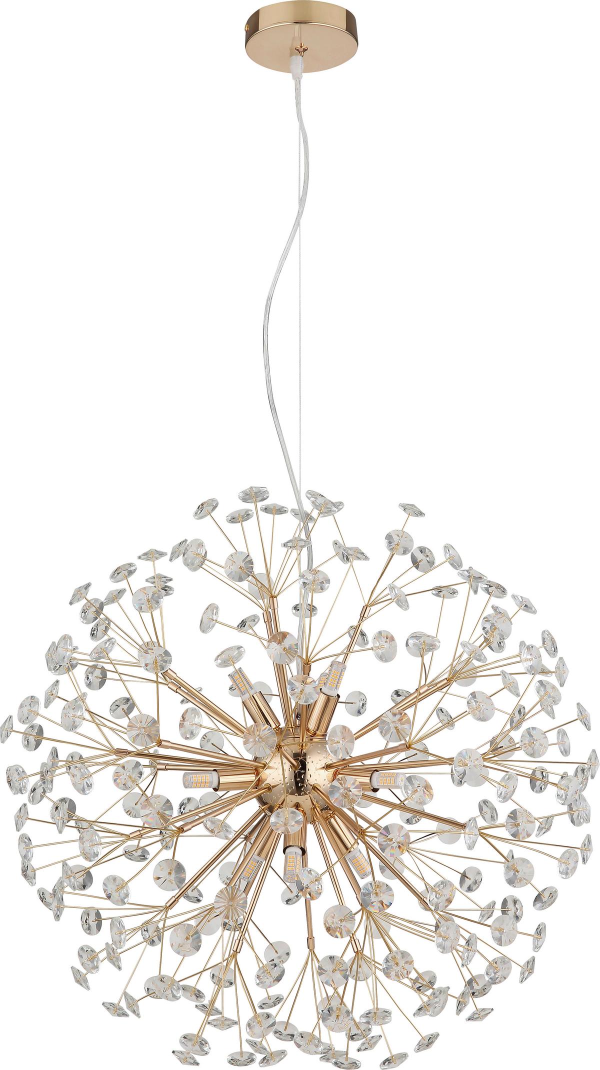 LED-Deckenleuchte Ceylin - Klar/Goldfarben, Basics, Glas/Metall (60/150cm)