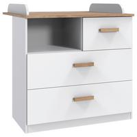 Pelenkázó Komód Gotland - tölgyfa színű/fehér, faalapú anyag (90,5/93/75cm)