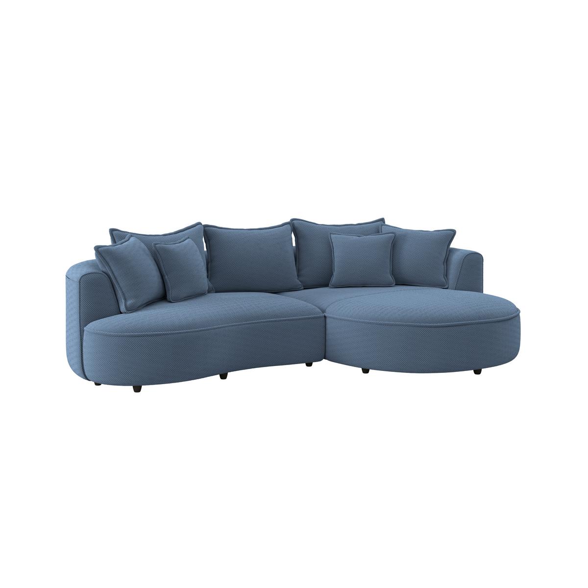 Ecksofa Levi - Schwarz/Dunkelblau, MODERN, Textil (287/168cm)