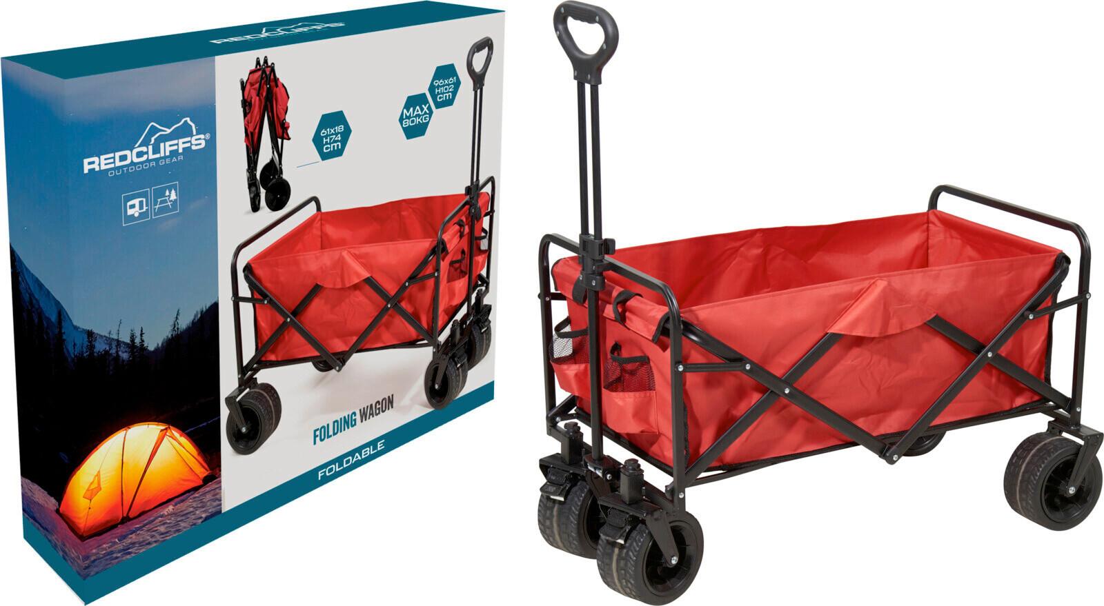 Bollerwagen Rot/Schwarz - Rot/Schwarz, Basics, Kunststoff/Textil (87/74/18cm)