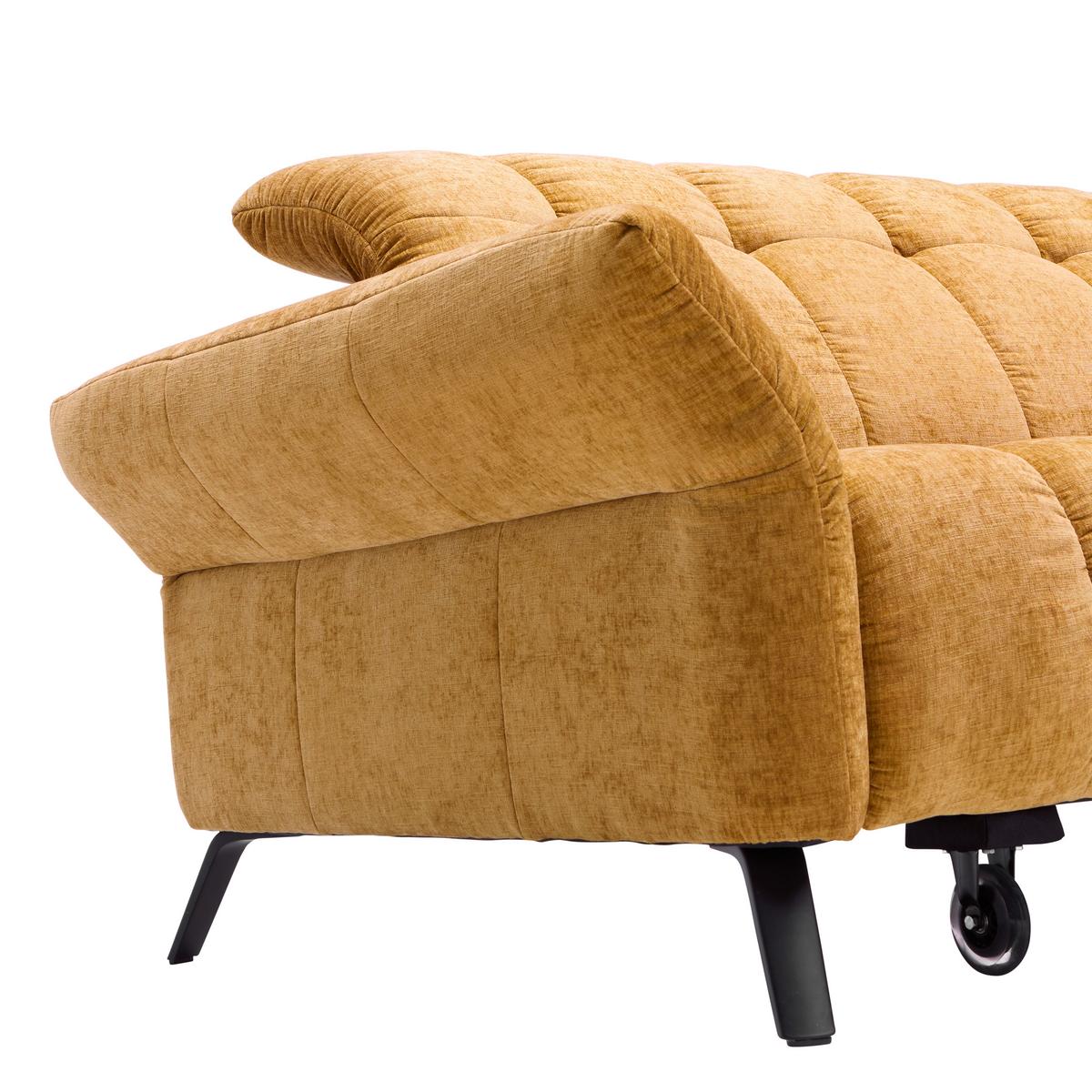 Rohová sedačka NEW YORK, pravá, bronzová tkanina NILE - černá/bronzová, Moderní, kov/kompozitní dřevo (261/87-104/288cm) - Premium Living