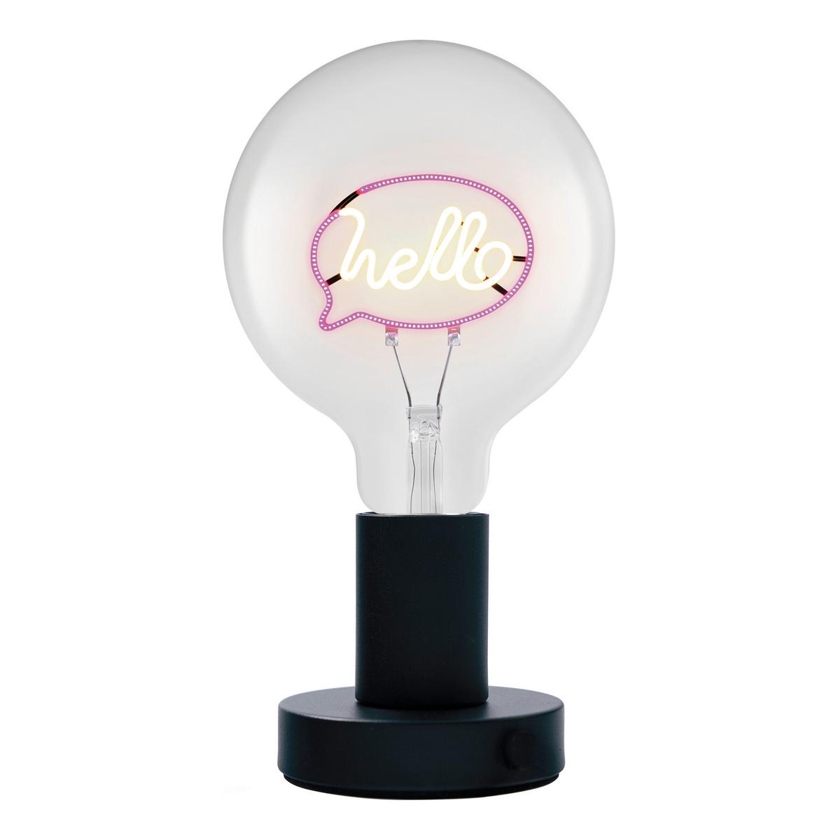 Tischleuchte, E27, 1,8w 1906 Letter Tbl Hello 1.2w E27 - Schwarz, Basics, Metall (12,5/23,1cm) - Ledvance