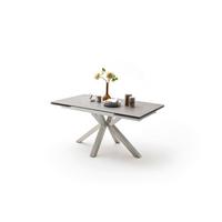 Ausziehtisch Nagano 160 Az 160-240x76x90 Cm Hellgrau - Edelstahlfarben/Hellgrau, Trend, Keramik/Metall (160-240/76/90cm)