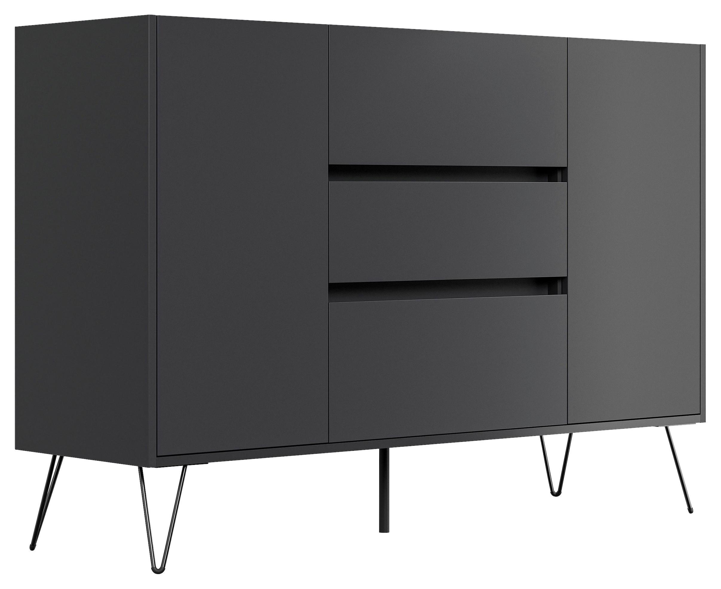 Sideboard Posseik Industrial Eichefarben/Graphitf. B:140 cm