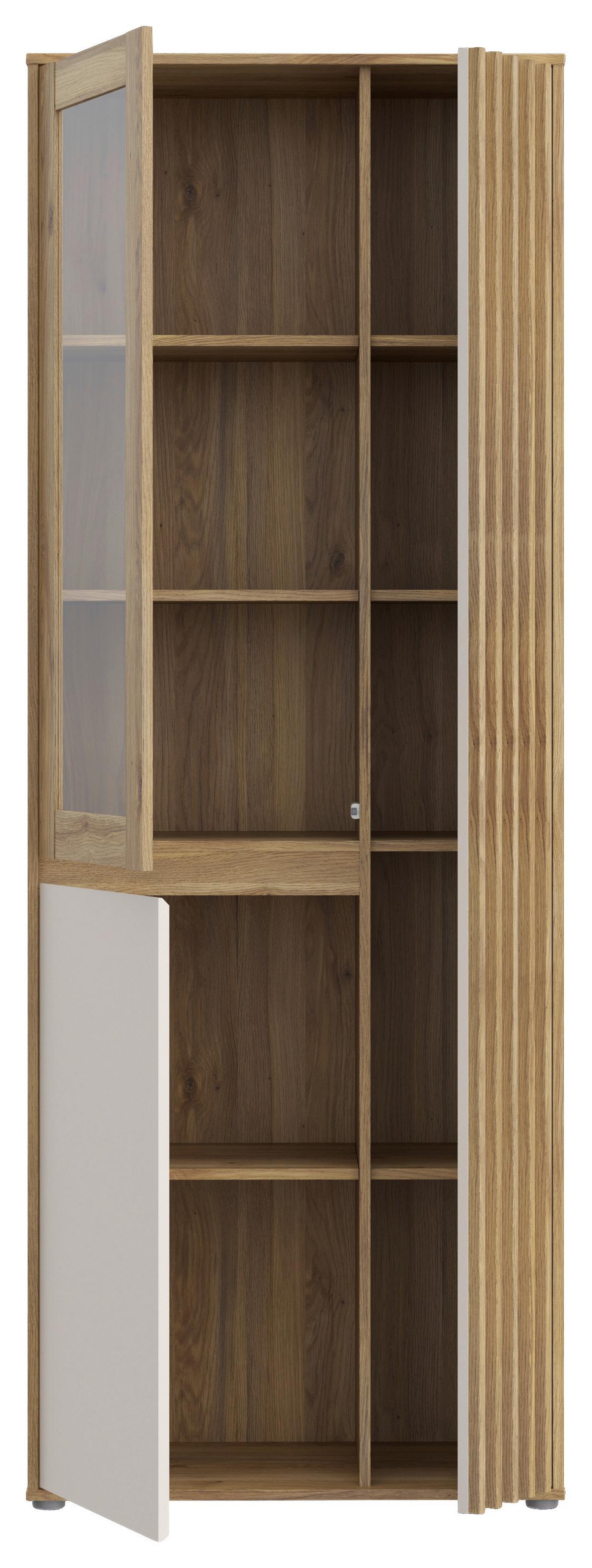Vitrin Eliston - tölgyfa színű/homokszínű, Natur, műanyag/faalapú anyag (74/200,1/41,5cm) - Modern Living