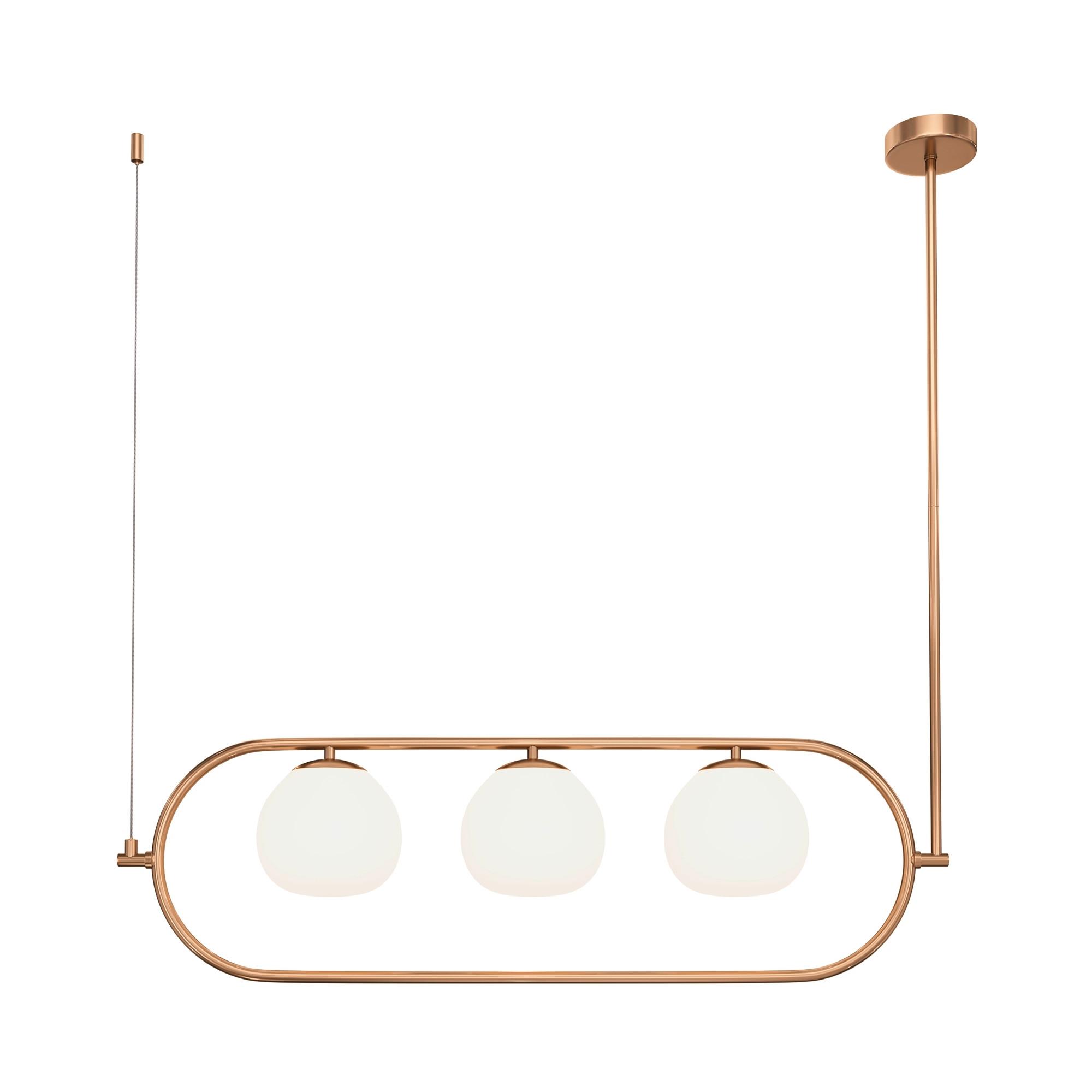 Pendelleuchte Erich - Messingfarben/Weiß, Trend, Glas/Metall (89/25,5/137cm) - MAYTONI