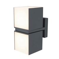 Außenwandleuchte Cuba 23w Kunststoff Metall, Wandmontage - Anthrazit/Weiß, Design, Kunststoff/Metall (10/21,3/14,7cm)