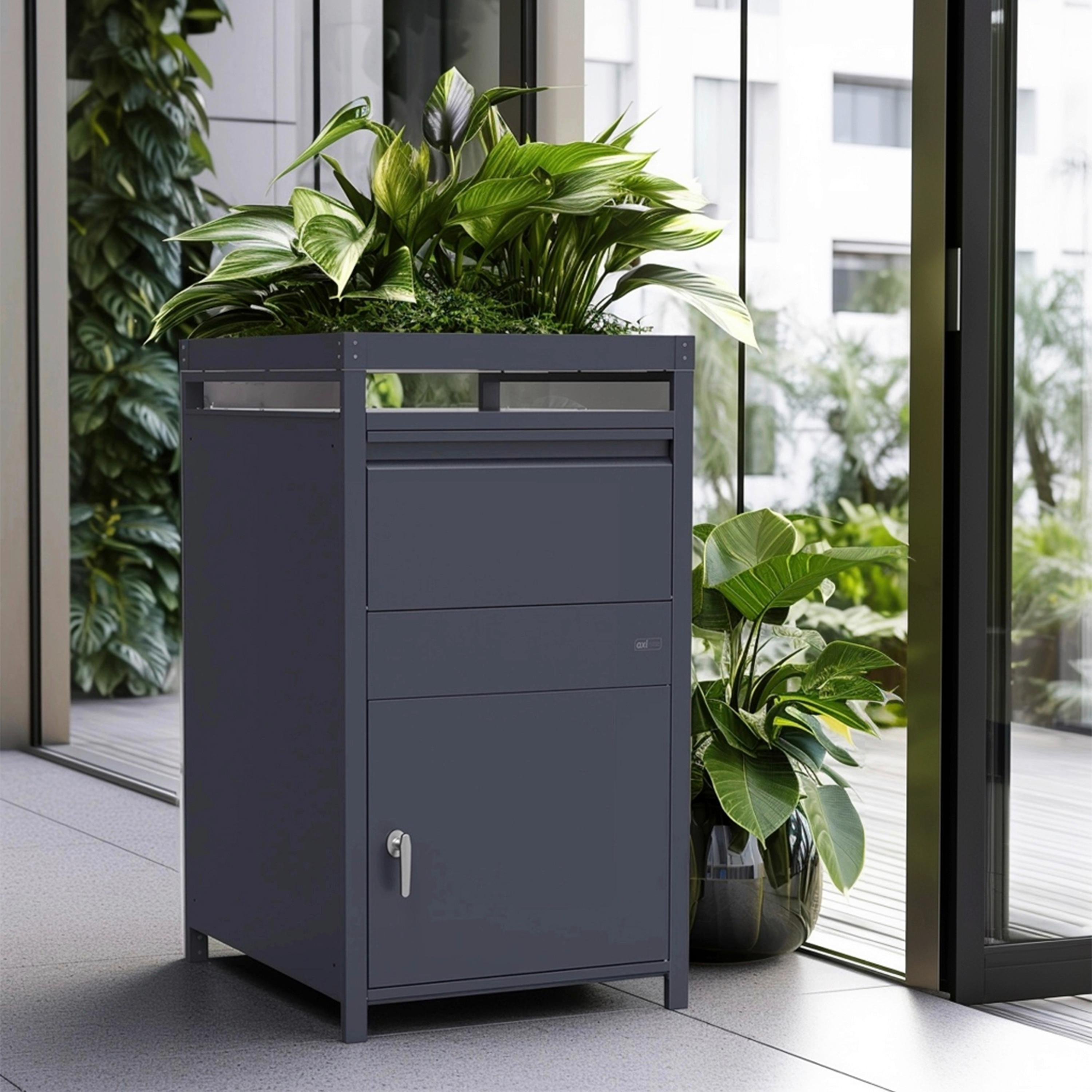 Paketbox Louis Grau - Anthrazit, MODERN, Metall (68/80/124cm)