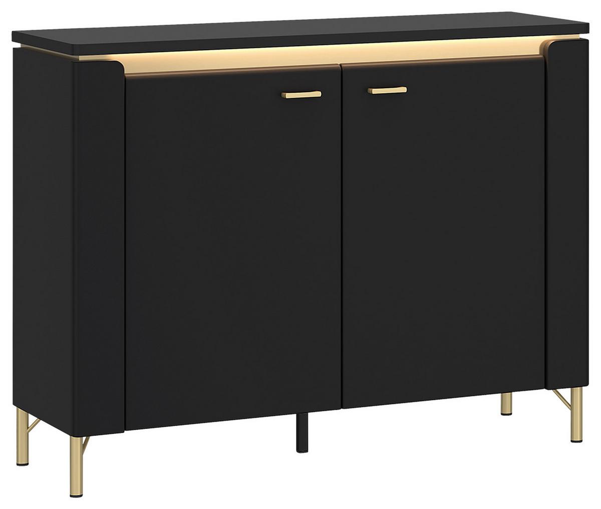 Kommode Norica Goldfarben/schwarz B: 110,4 Cm - Goldfarben/Schwarz, Trend, Holzwerkstoff (110,4/87,3/40cm)