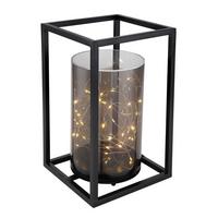 Solarleuchte Grau/schwarz 33817 H: 28 Cm - Schwarz/Grau, Basics, Kunststoff/Metall (17/17/28cm) - Globo