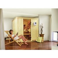 Sauna Cassis mit externer Steuerung 196x198x196 cm - Naturfarben, MODERN, Holz (196/198/196cm) - Karibu