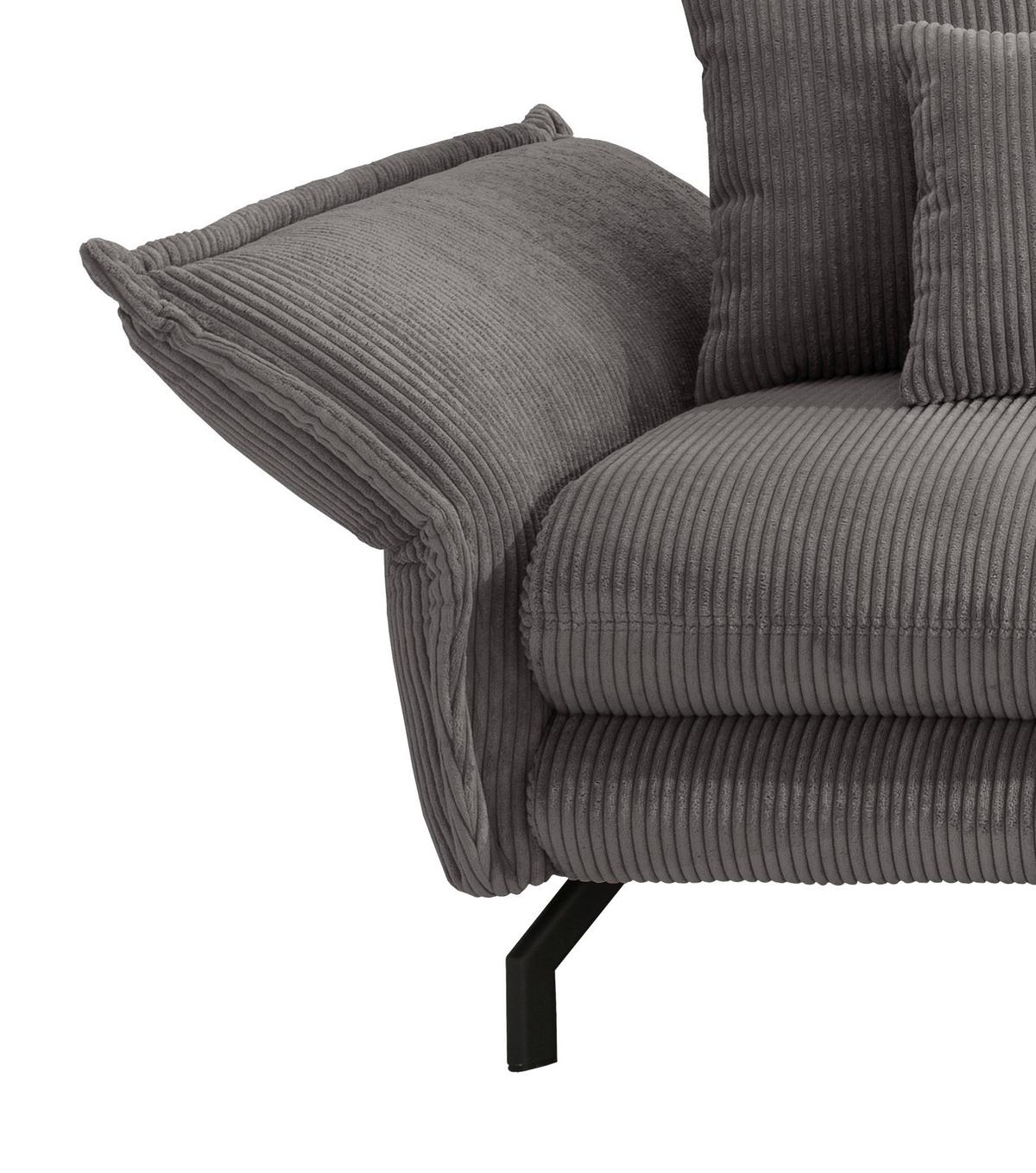 Ecksofa Lava S: 255/180 cm - Schwarz/Grau, MODERN, Textil (255/180cm) - Livetastic