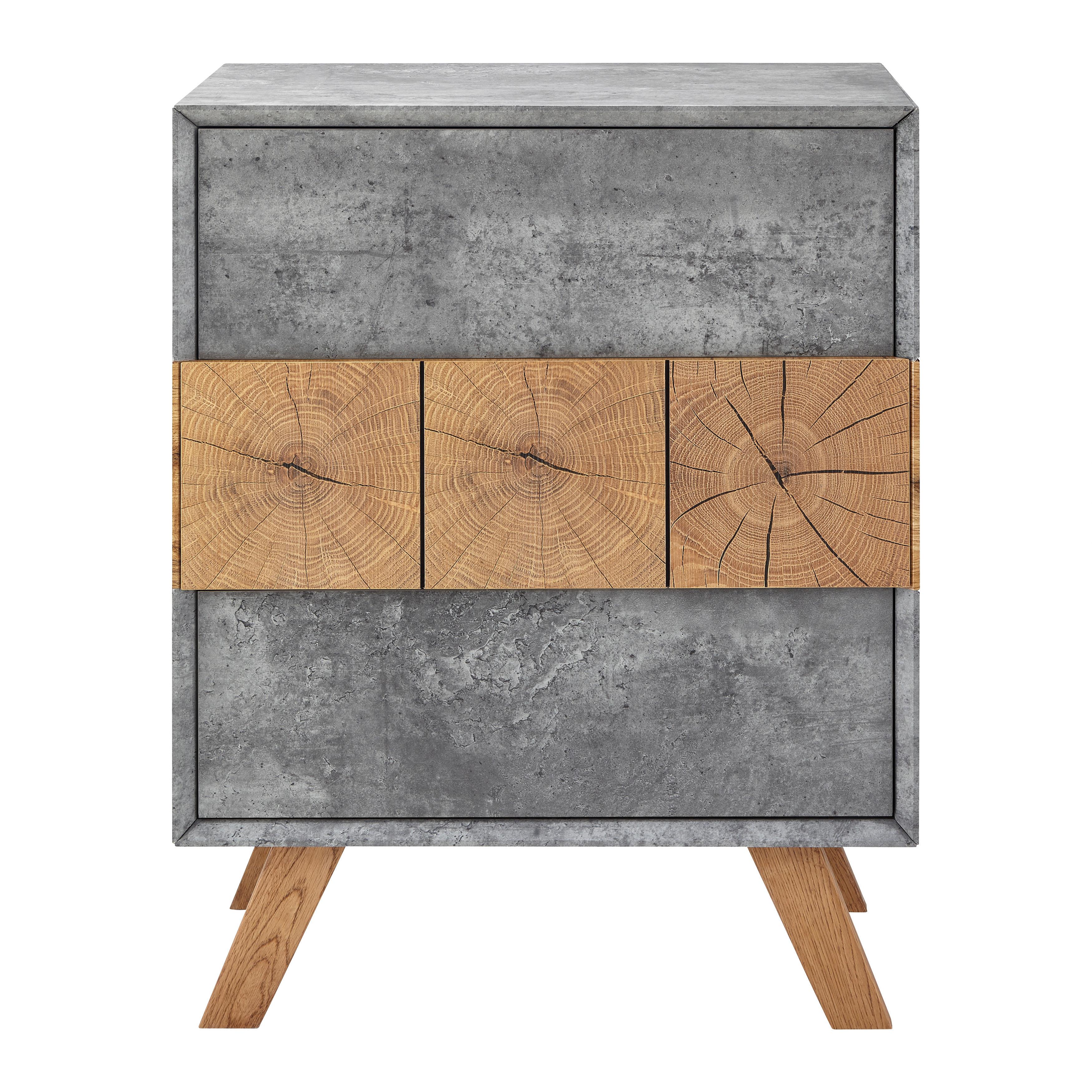 Noční Stolek Casper - šedá/barvy dubu, Moderní, dřevo/kompozitní dřevo (60/75/40cm) - Bessagi Home