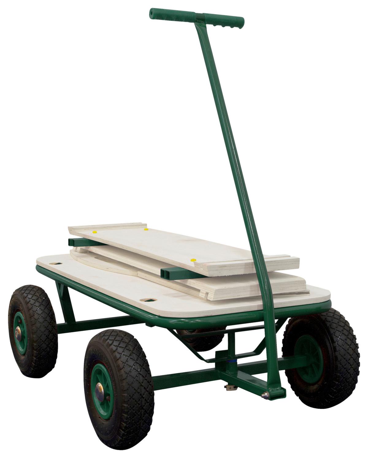 Bollerwagen S030.190.00 - Braun/Grün, KONVENTIONELL, Holz/Metall (61/95/97cm) - Ambia Garden