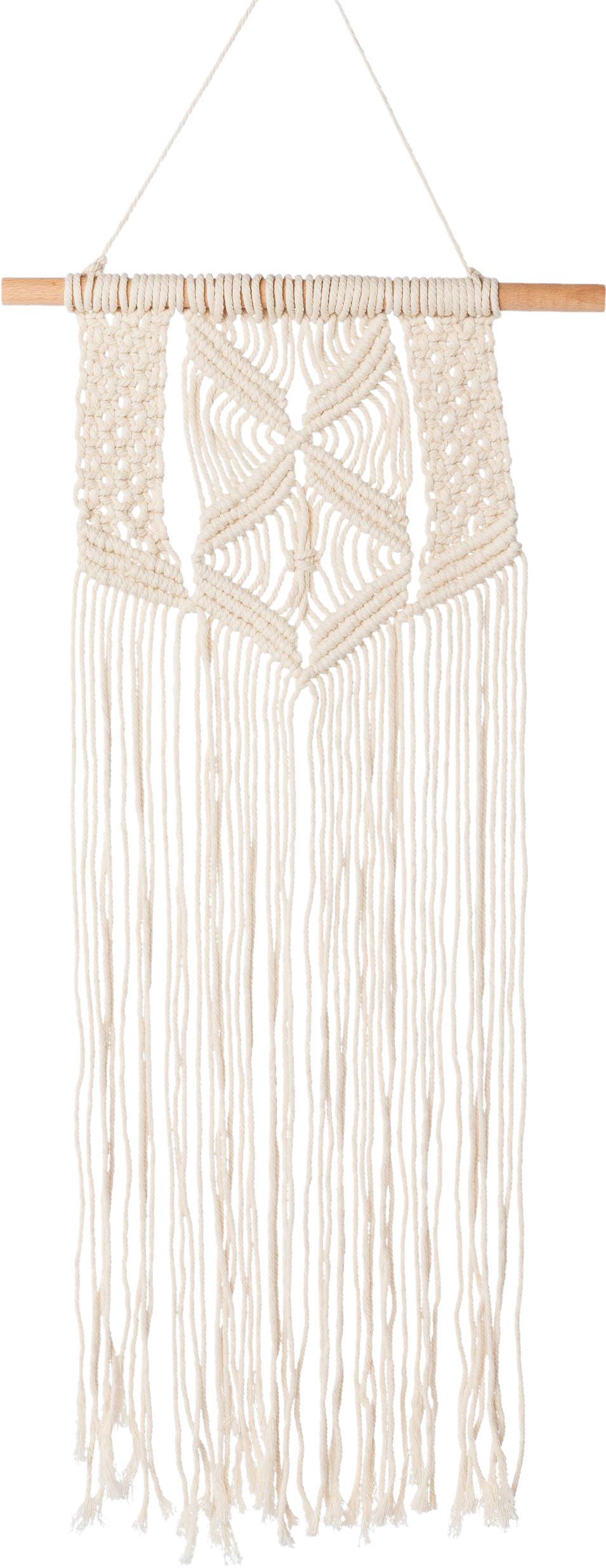 Dekohänger Makrame in Naturfarben - přírodní barvy, Trend, přírodní materiály (25/80cm) - Modern Living