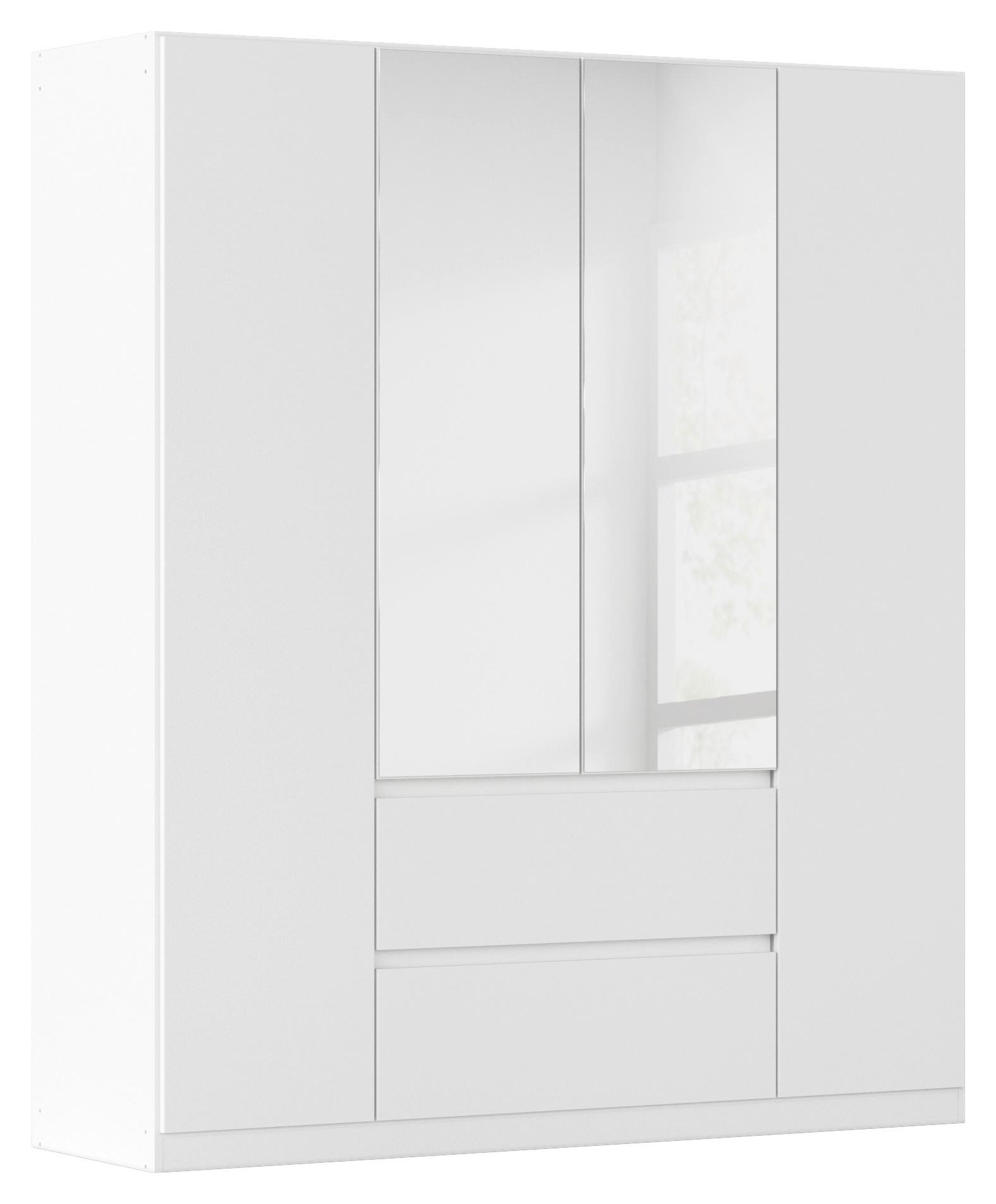 Drehtürenschrank Mainz Weiß B: 181 cm - Silberfarben/Weiß, Basics, Holzwerkstoff (181/210/54cm) - Rauch Möbel