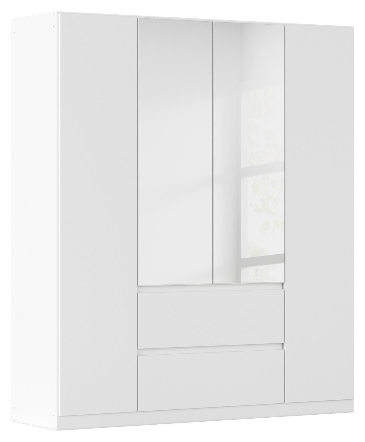 Drehtürenschrank Mainz Weiß B: 181 cm - Silberfarben/Weiß, Basics, Holzwerkstoff (181/210/54cm) - Rauch Möbel