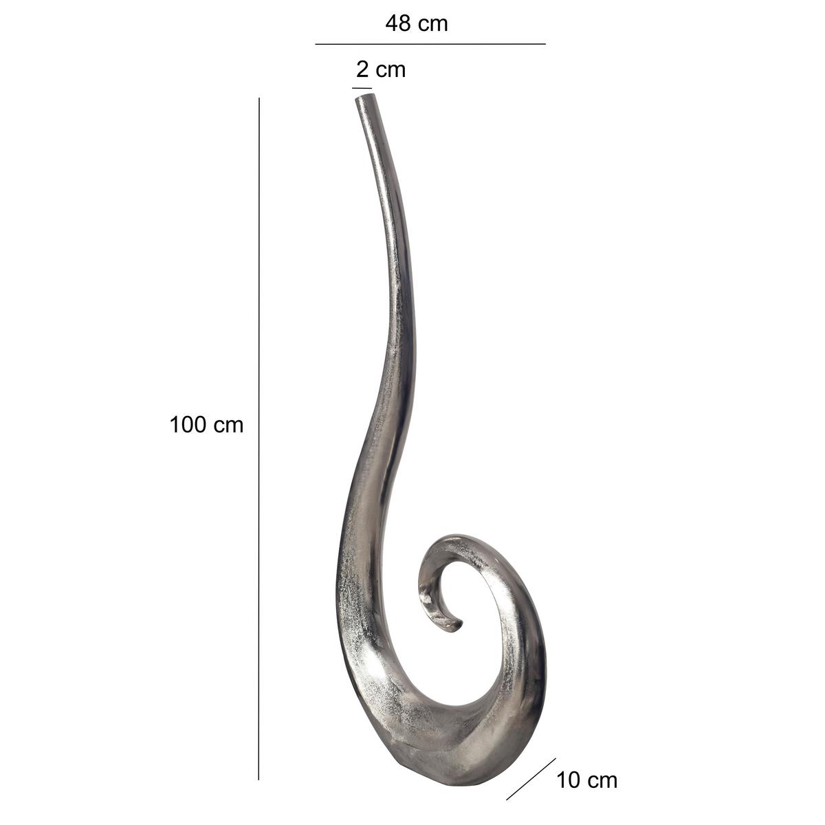 Dekovase Spirale Silberfarben B: 48 Cm - Silberfarben, Design, Metall (48/100/10cm) - Livetastic
