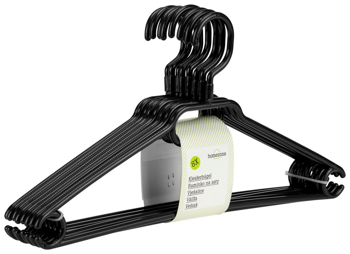 Vállfa Tom - fekete, Basics, műanyag (41/7/22cm) - Homezone