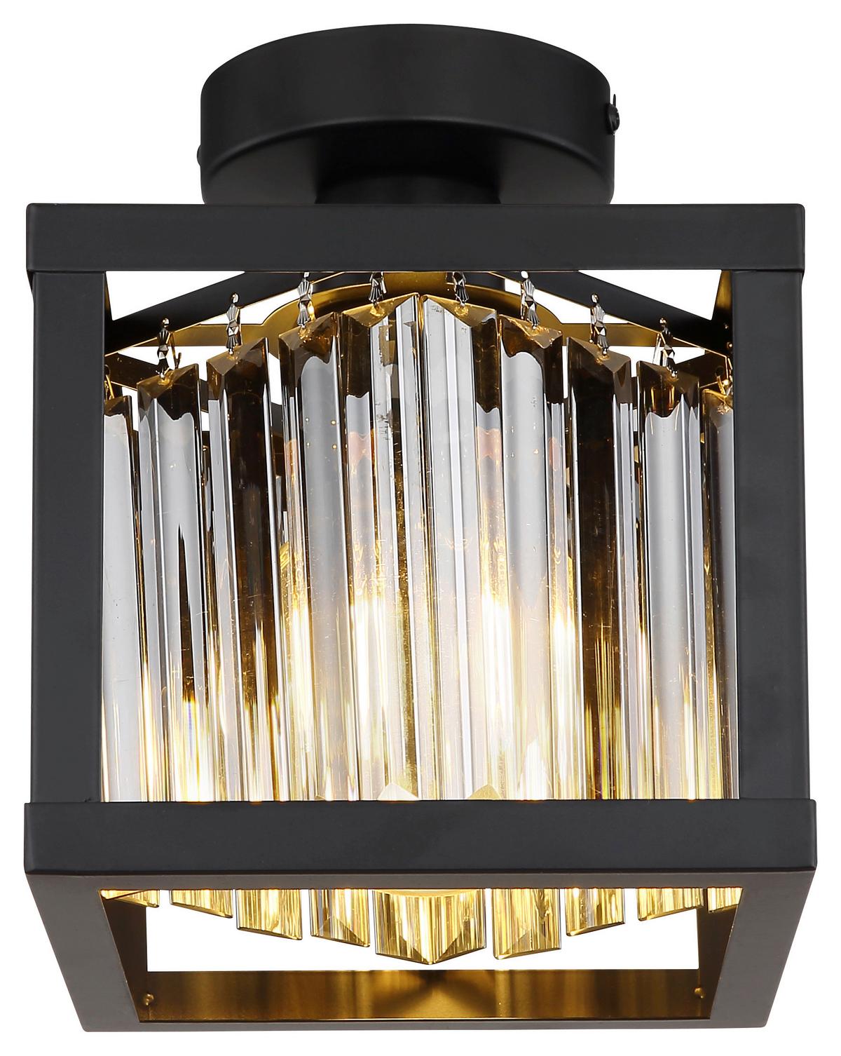 Deckenleuchte L: 17 cm 1-Flammig - Schwarz, Basics, Kunststoff/Metall (17/17/21cm) - Globo